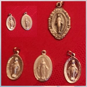 Vintage Miraculous Medals-Blessed Mother set of 6
